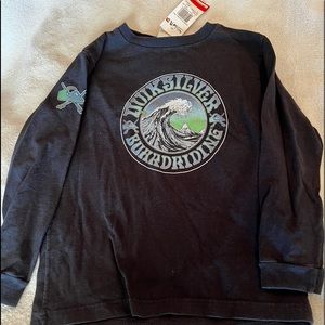 NWT Quicksilver black long sleeve T-shirt boys Size S